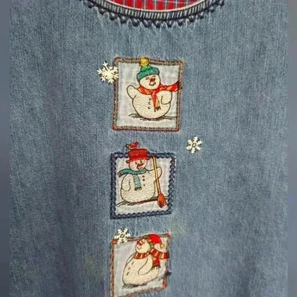 Vintage Denim Smock Apron Popover Maxi Dress - Picture 6 of 6